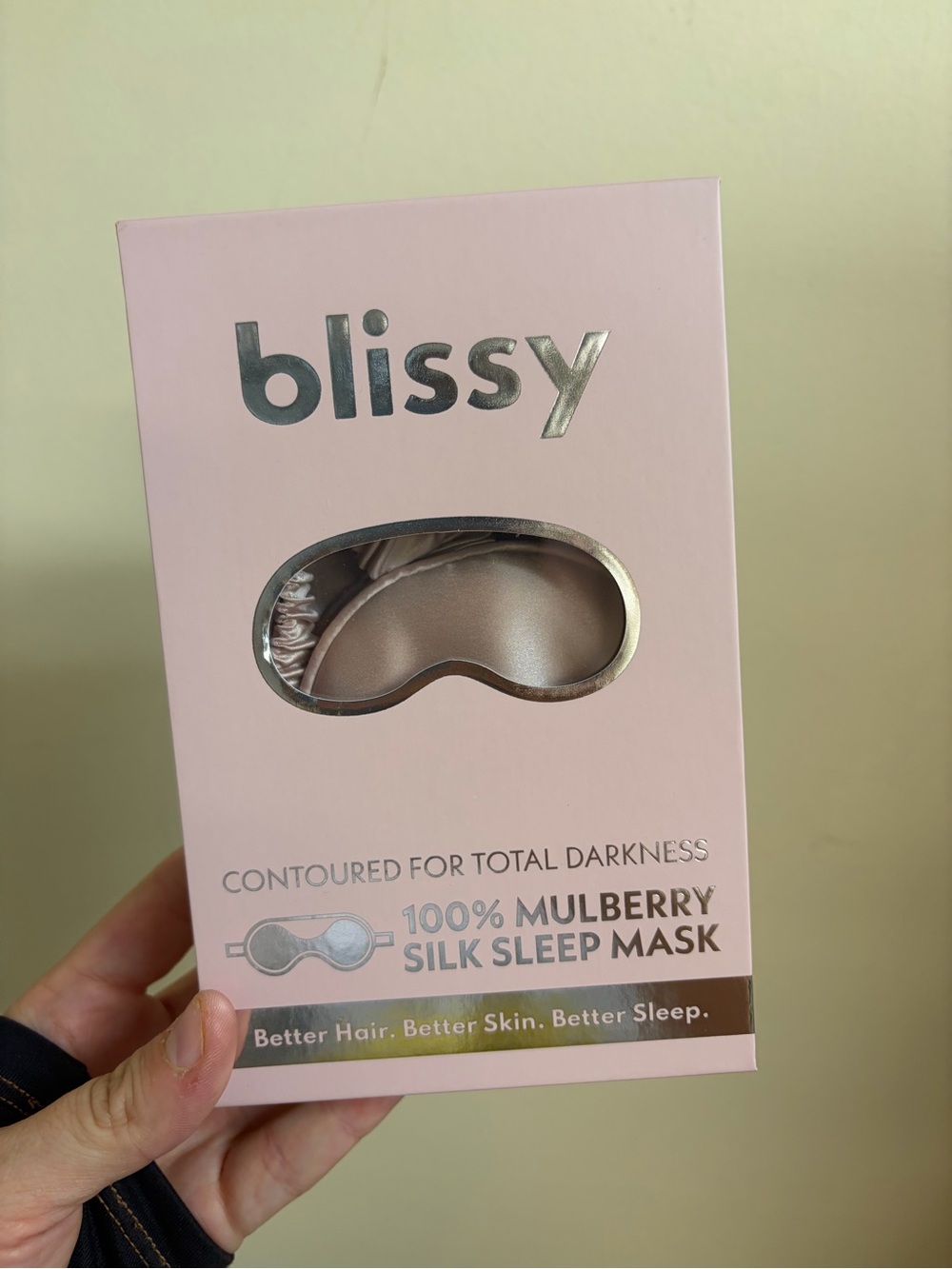 Blissy Mulberry Silk Contoured Sleep Mask - Light Pink